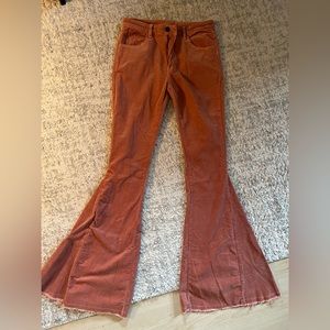 Salmon pink high-waisted ‘70s flair